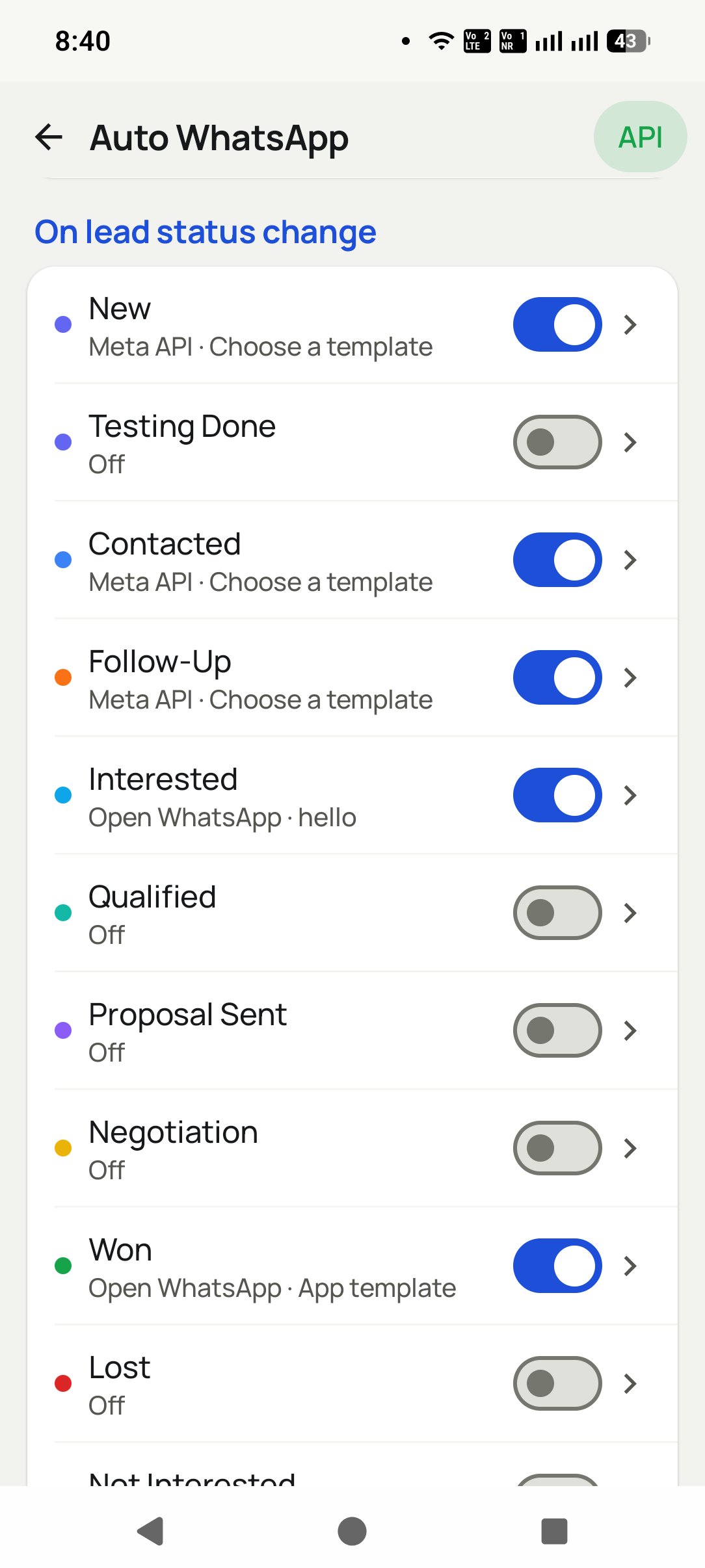 Automatic WhatsApp after a call: It goes when the sheet closes
